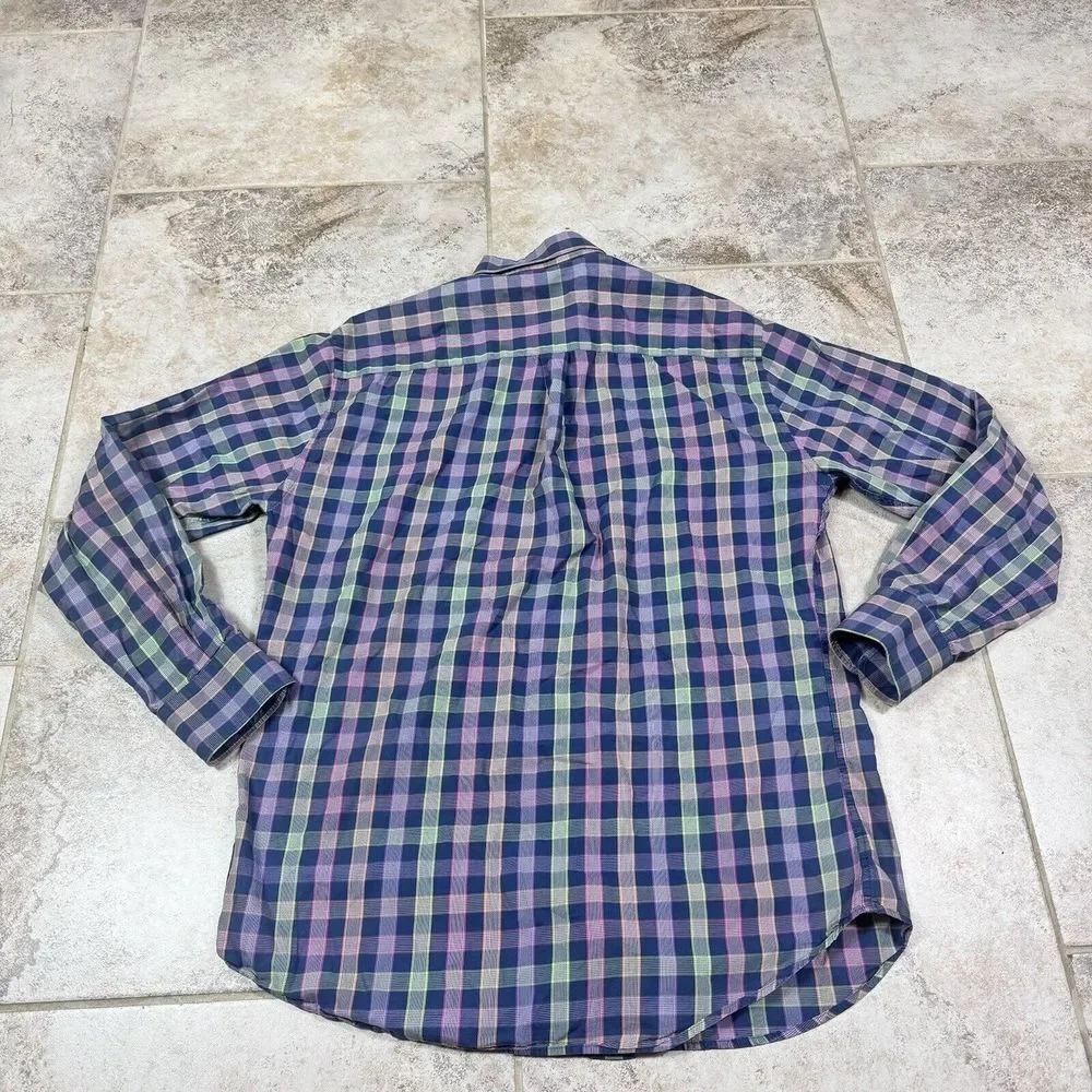 Peter Millar‎ Crown Mens Large Long Sleeve Shirt Button Down Multicolor Check